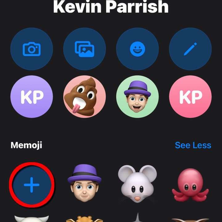 Apple Messages Create Memoji