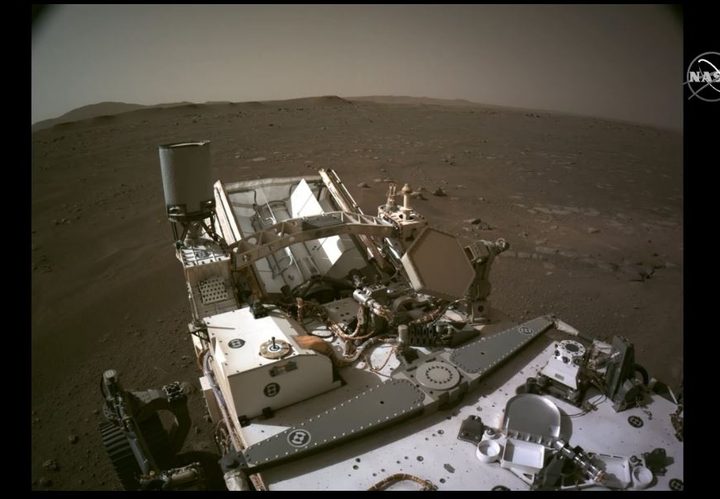 The first image of Mars captured by Perseverance's engineering camera