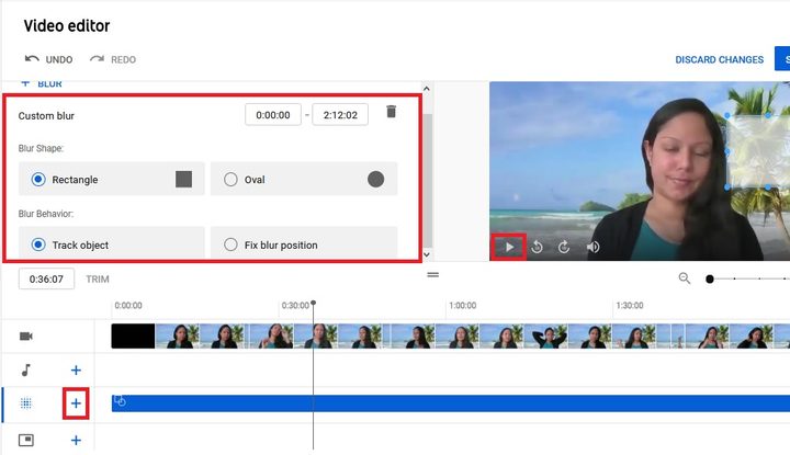 Custom blur Zoom Youtube video editing screenshot