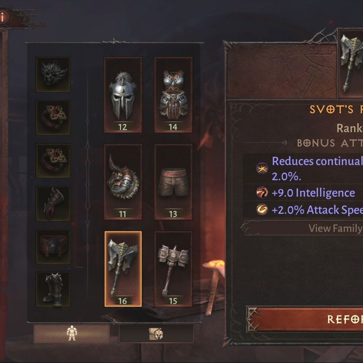 Diablo Immortal interface.