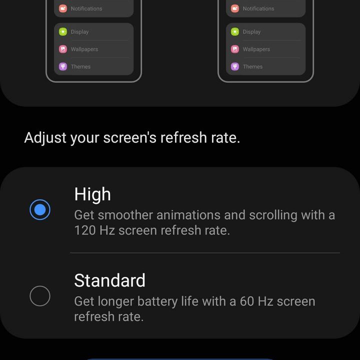 Samsung Settings Menu