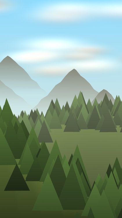 Forest Live Wallpaper with mountain scene.