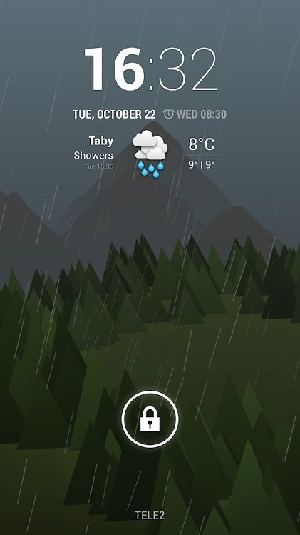 Forest Live Wallpaper with weather readout.