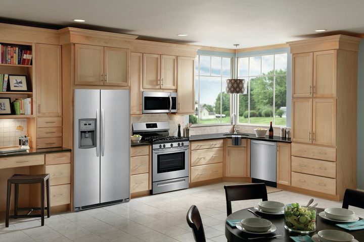 A Frigidaire refrigerator in a kitchen.