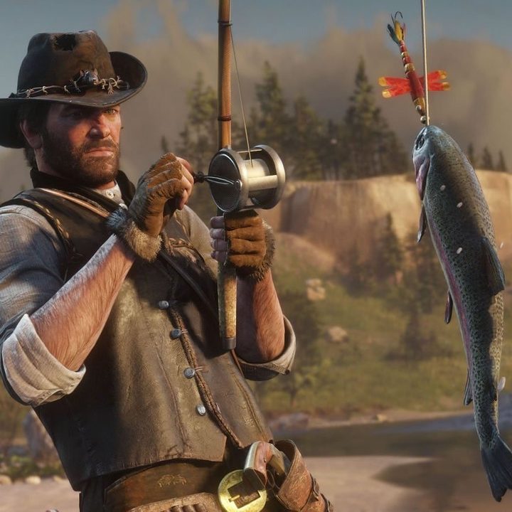 Fishing in Red Dead Redemption 2.