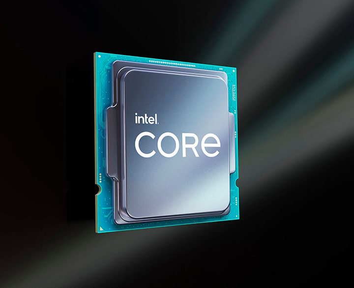Promotional image of an Intel Core desktop processor.