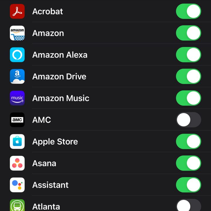 iOS 14 Background App Refresh Toggles
