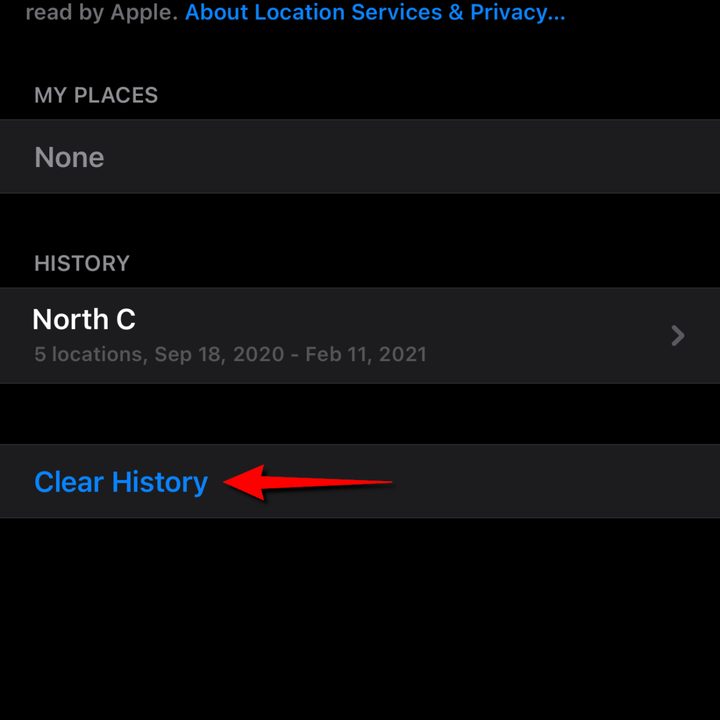 iOS 14 Significant Locations Clear History