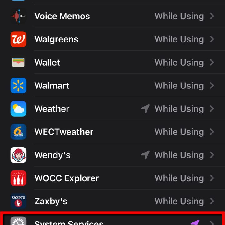 iOS 14 Tap System Services
