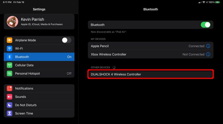 iPad Bluetooth DualShock 4 Controller