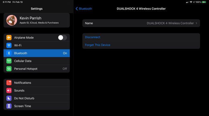 iPad Disconnect DualShock 4 Controller