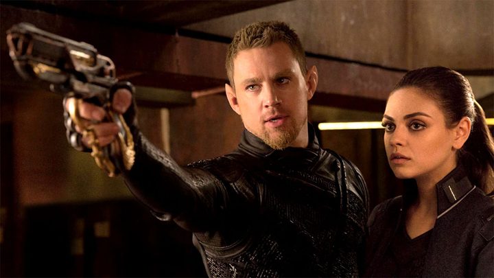 Channing Tatum and Mila Kunis in Jupiter Ascending.