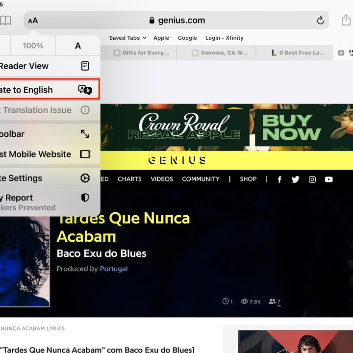 iPadOS language translation