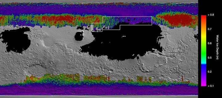 nasa mars ice map
