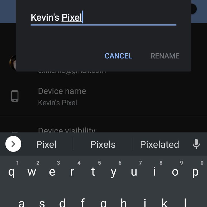 Nearby Share Change Device Name