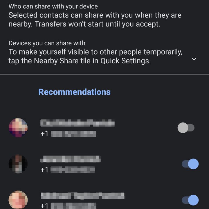 Nearby Share Device Visibility