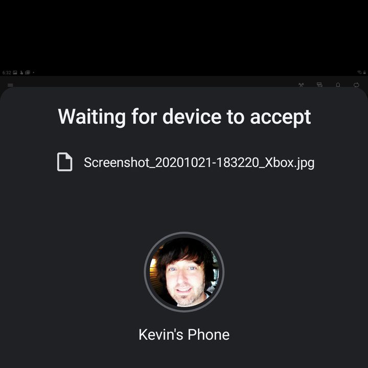 Nearby Share Waiting to Accept