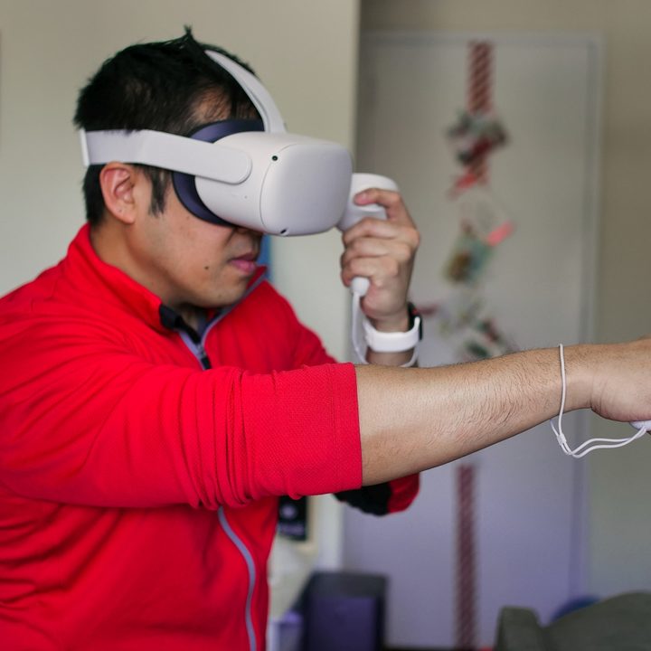 The Oculus Quest 2 in use.