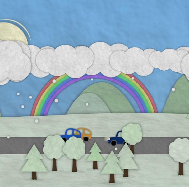 Paperland Live Wallpaper highway scene.