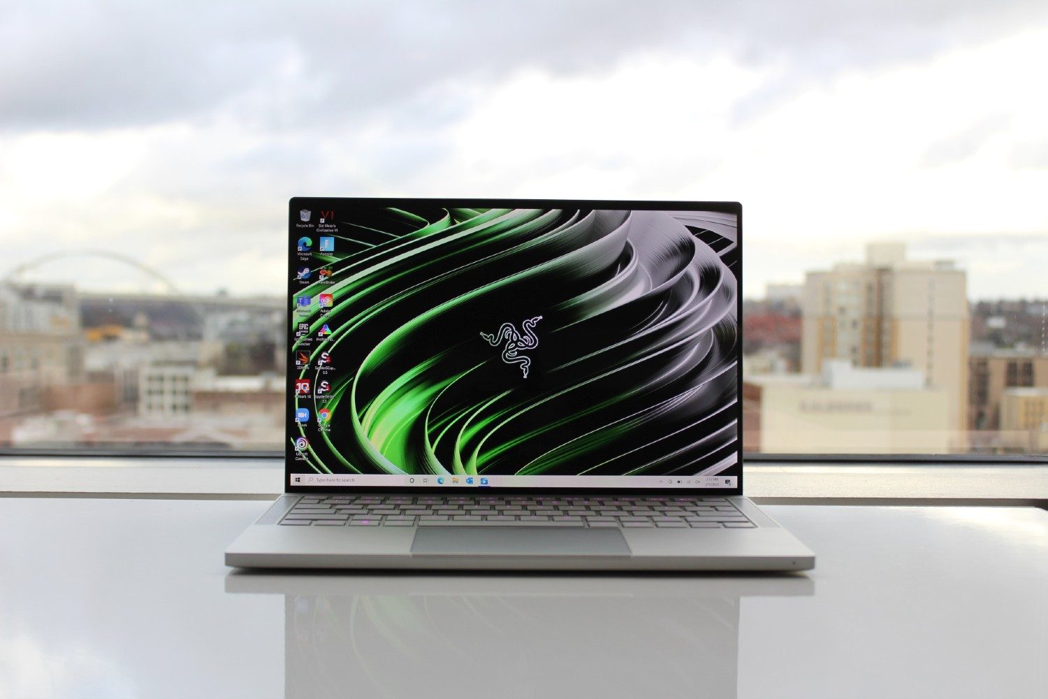 Razer Book 13 front view showing display and keyboard deck.