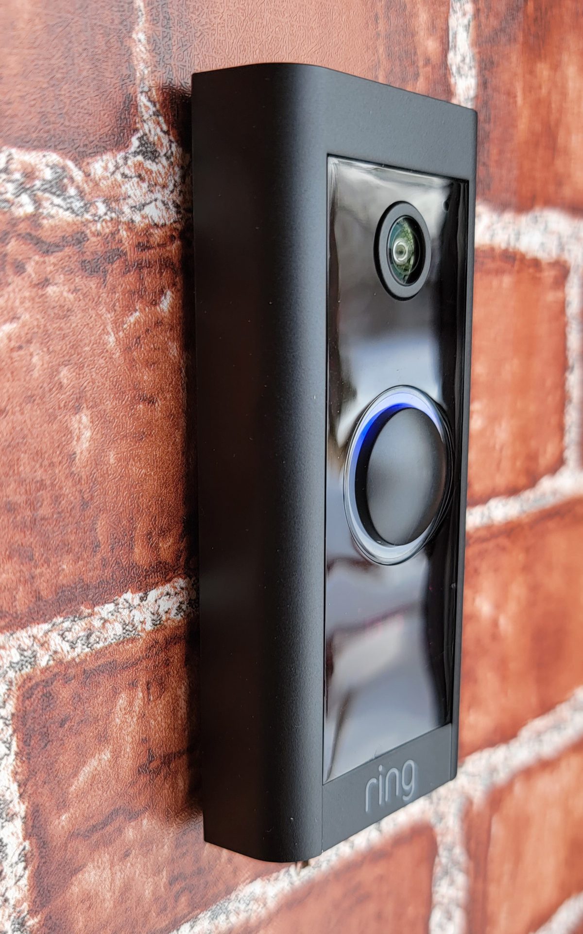 Ring doorbell mounted on Brick