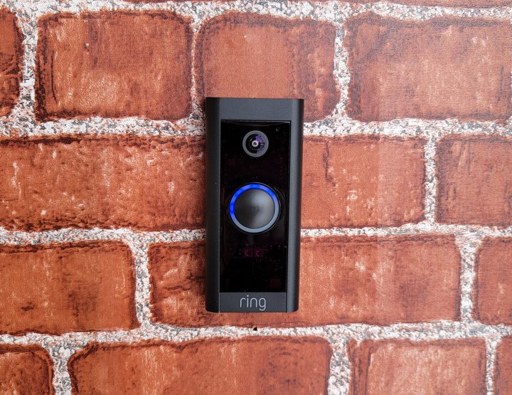 Ring Video Doorbell Wired mounted on Brick