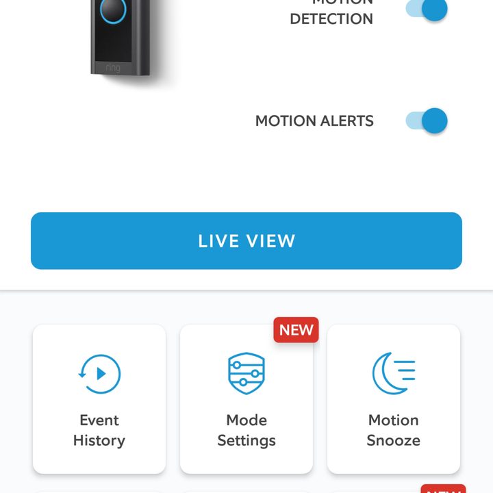 Screenshot of the Ring app.