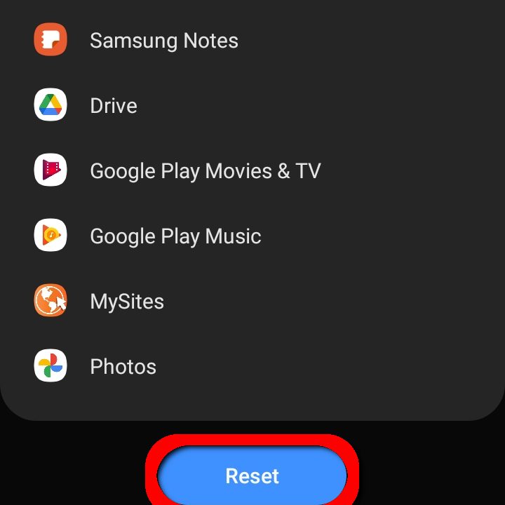 Samsung Android 10 Factory Reset Button