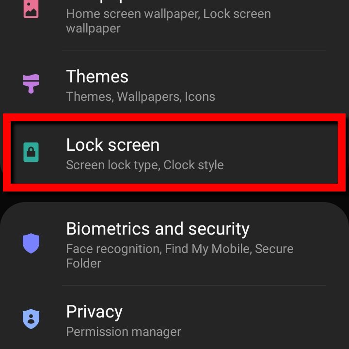 Samsung Phone Lock Screen Settings