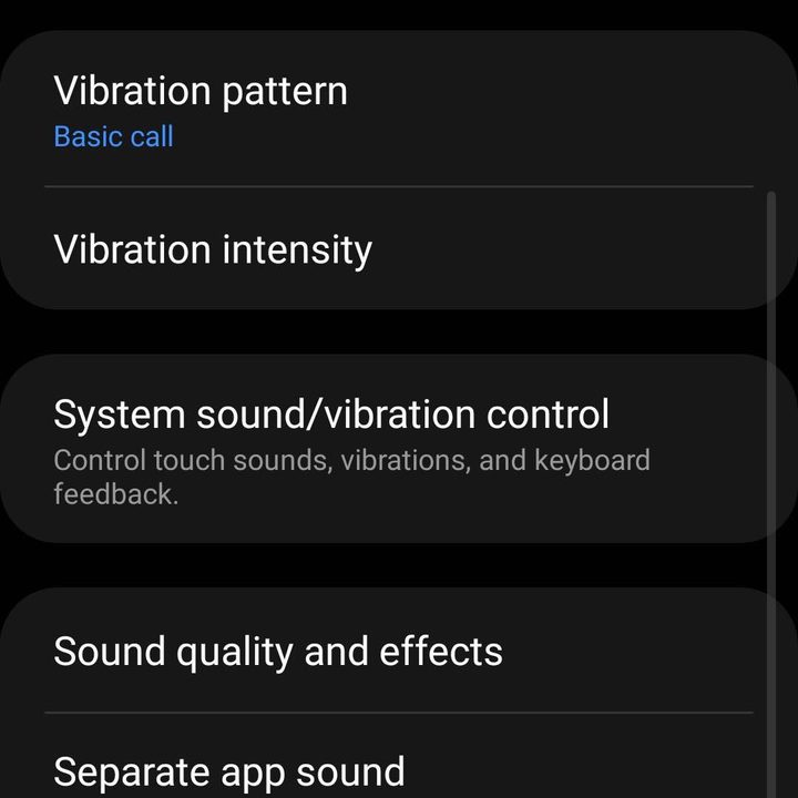 Samsung Settings Menu
