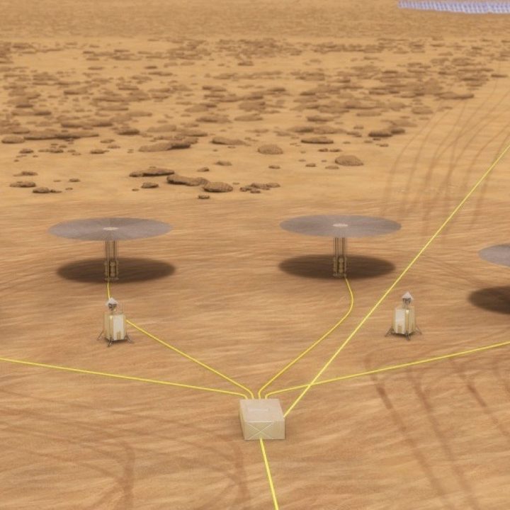 Concept for a fission power system on the surface of Mars using four 10-kilowatt units.