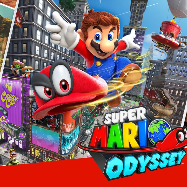 Super Mario Odyssey cover art.