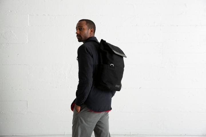 Person wearing Timbuk2 Foundry Pack backpack.