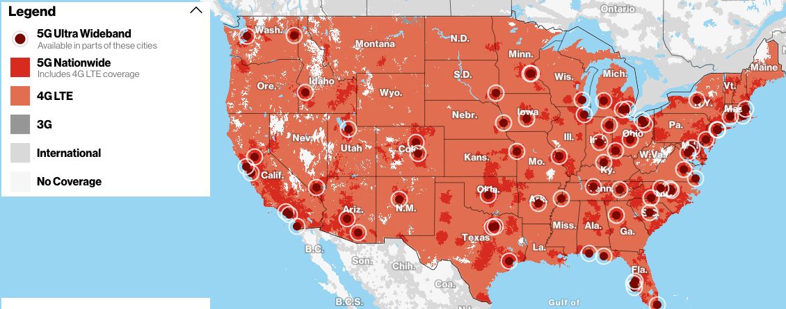 Verizon 5G coverage