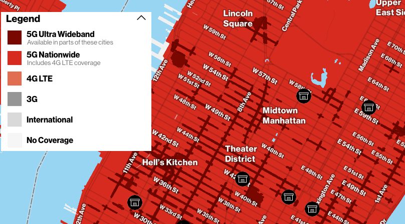 Verizon 5G coverage map