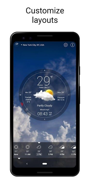 Weather Live with weather readout.