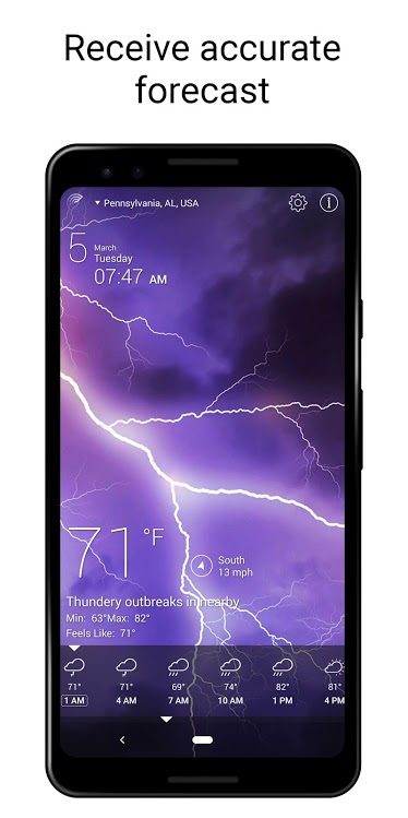 Weather Live with lightning.