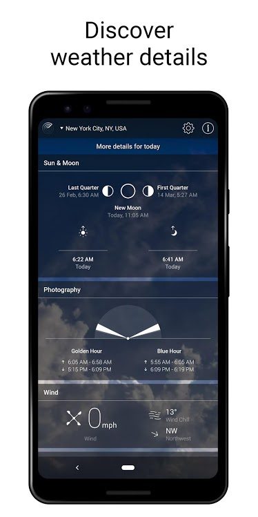 Weather Live with weather stats.