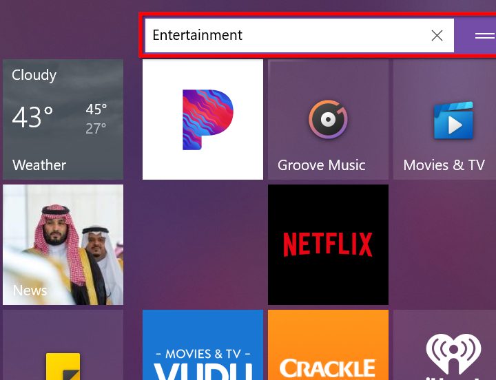 Windows 10 Rename Tile Group.