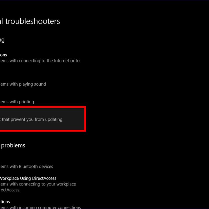 Windows 10 Update Troubleshoot