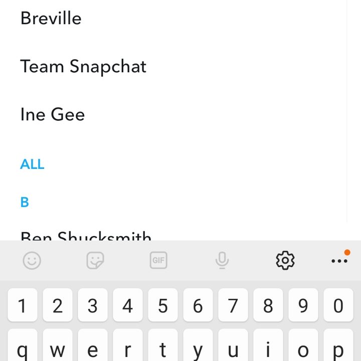 Snapchat group chat screenshot