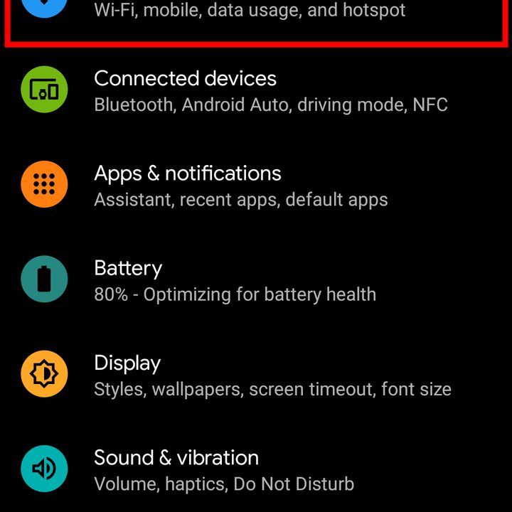 Android 11 Network and Internet