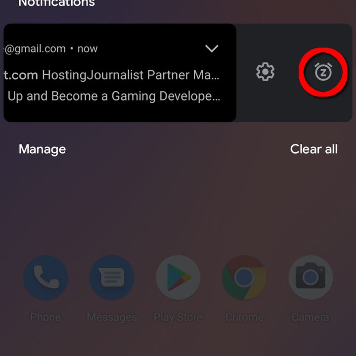 Android 11 Notification Snooze Button