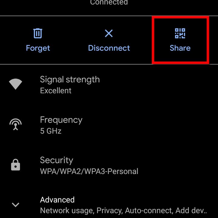 Android 11 Share Wi-Fi QR Code