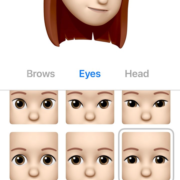 Create a new Memoji pick eyes..