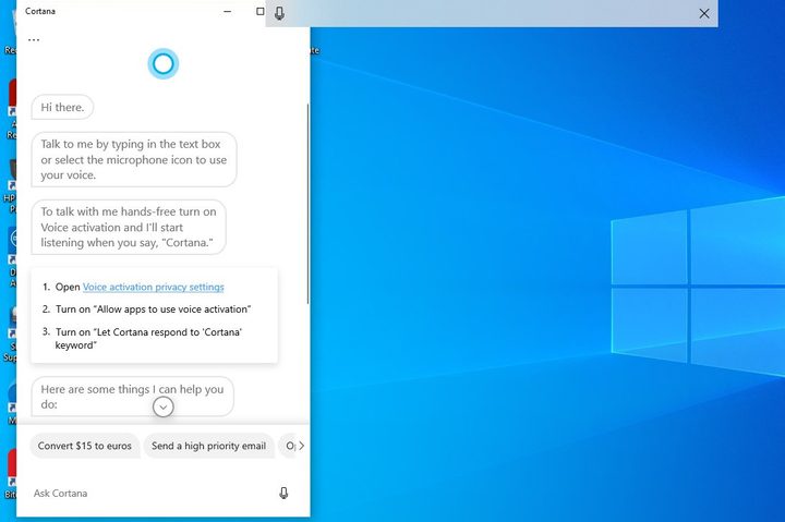 Image of Cortana Dictation Recording Display