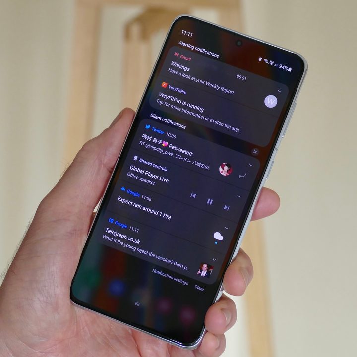 Galaxy S21 Plus Notifications.