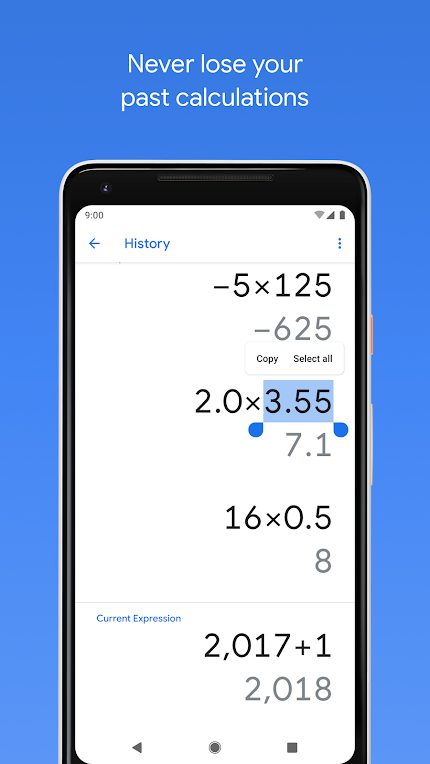 best calculator apps google past calculations