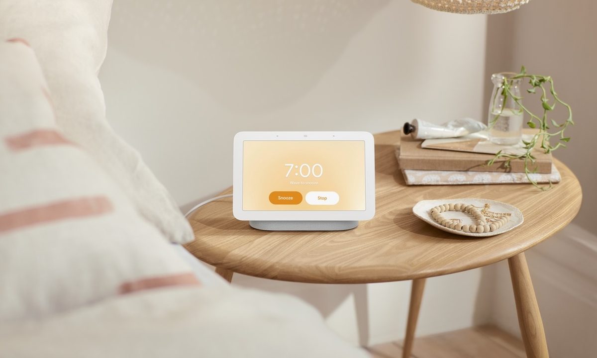Google Nest Hub 2nd Gen on a table.
