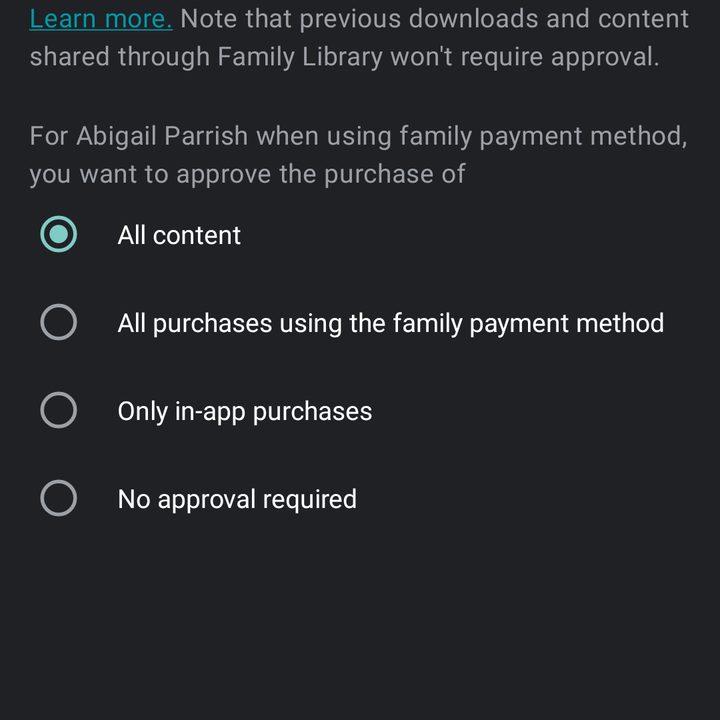 Google Play App Set Purchase Approvals